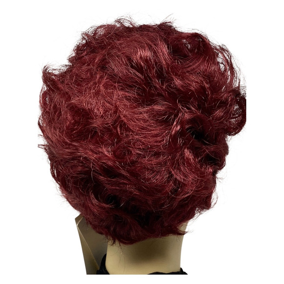 Dark Burgundy Wine Pixie Wig ASHRO Short Curly Synthetic Hair Women Teens NWT - Picture 7 of 10